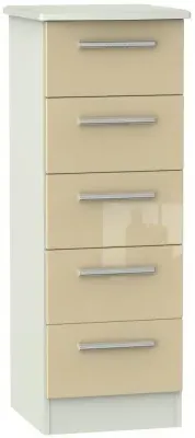 Knightsbridge Narrow 5 Drawer Chest - Mushroom, Cashmere Matt image