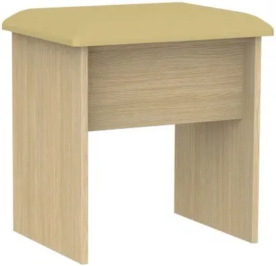 Knightsbridge Padded Dressing Stool - Light Oak