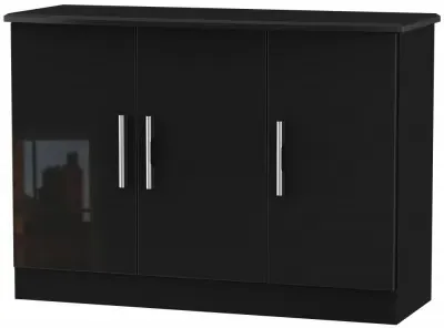 Knightsbridge Small 3 Door Sideboard - Black Gloss image