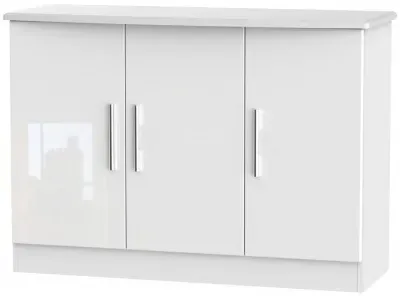 Knightsbridge Small 3 Door Sideboard - White Gloss