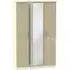 Knightsbridge Tall 3-Door Wardrobe with Mirror - Mushroom, Cream