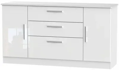 Knightsbridge Wide Sideboard with Storage - White Gloss