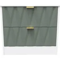 Las Vegas 2 Drawer Bedside Cabinet - White, MDF