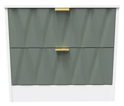 Las Vegas 2 Drawer Bedside Cabinet - White, MDF image