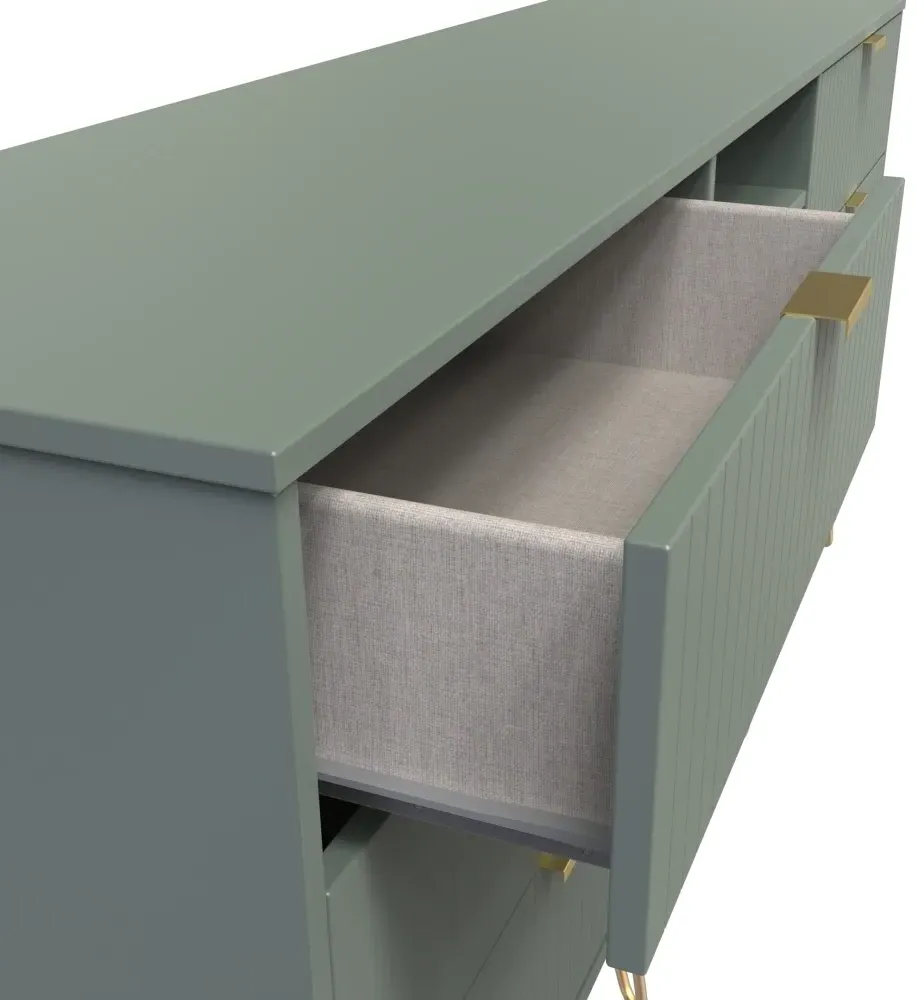 Linear 150cm TV Unit with Hairpin Legs - Reed Green