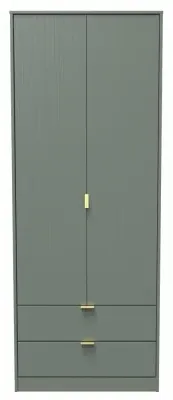Linear 2 Door 2 Drawer Tall Wardrobe - Reed Green image