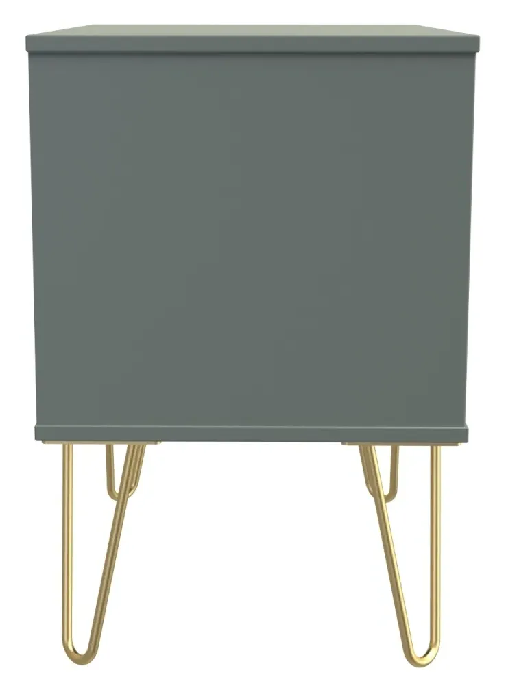 Linear 2 Drawer Midi Chest with Hairpin Legs - Reed Green