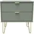 Linear 2 Drawer Midi Chest with Hairpin Legs - Reed Green