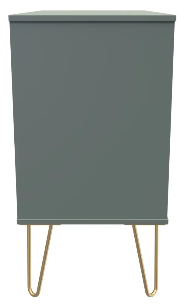 Linear 3 Drawer Midi Chest with Hairpin Legs - Reed Green