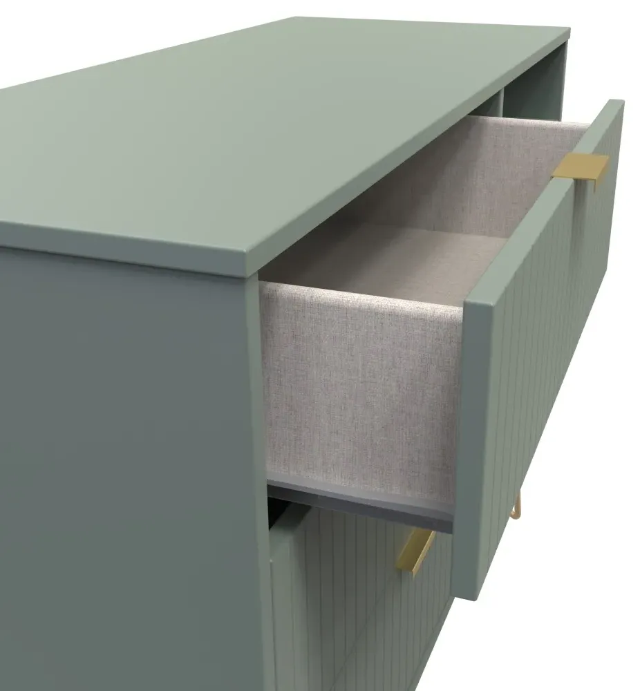 Linear 95cm TV Unit with Hairpin Legs - Reed Green