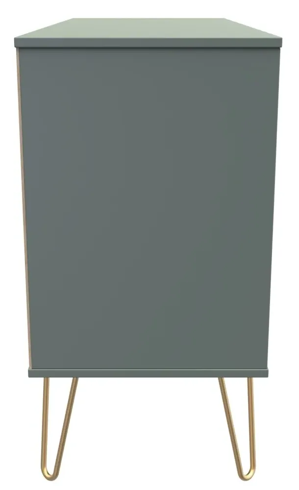 Linear 95cm TV Unit with Hairpin Legs - Reed Green