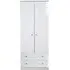 Lumiere 2 Door 2 Drawer Tall Wardrobe - White Gloss