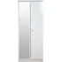 Lumiere 2 Door Tall Wardrobe with Mirror - White Gloss