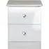 Lumiere 2 Drawer Bedside Cabinet - White Gloss