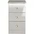 Lumiere 3 Drawer Bedside Cabinet - Cashmere Gloss