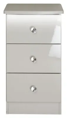 Lumiere 3 Drawer Bedside Cabinet - Cashmere Gloss image
