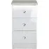 Lumiere 3 Drawer Bedside Cabinet - White Gloss