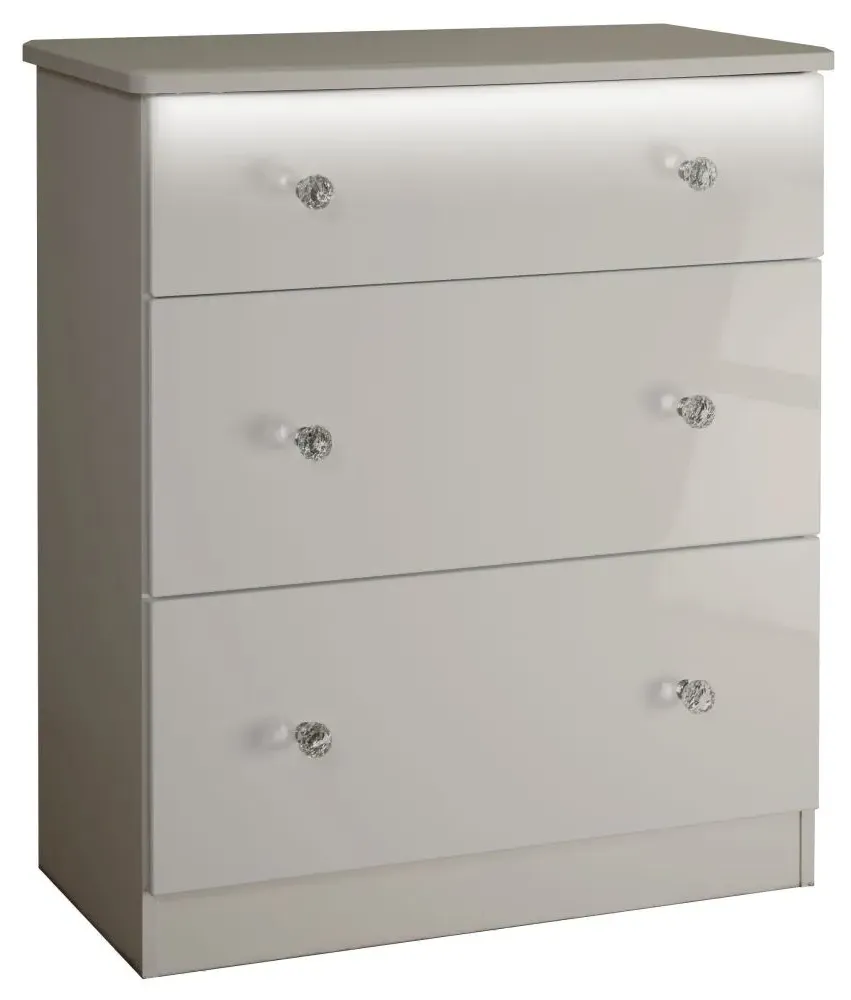 Lumiere 3 Drawer Deep Chest - Cashmere Gloss