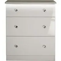 Lumiere 3 Drawer Deep Chest - Cashmere Gloss