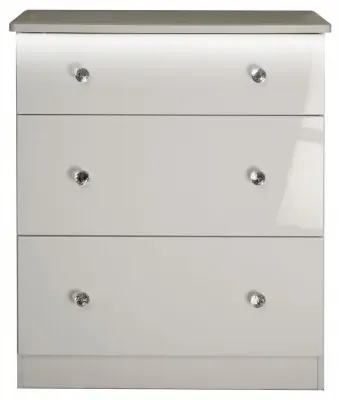 Lumiere 3 Drawer Deep Chest - Cashmere Gloss image