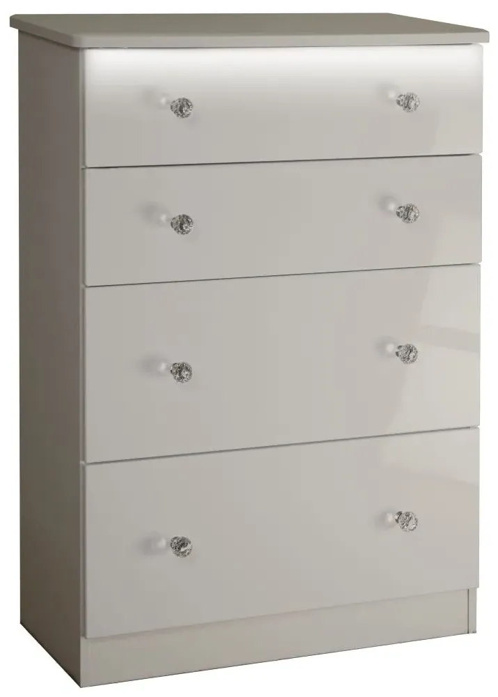 Lumiere 4 Drawer Deep Chest - Cashmere Gloss