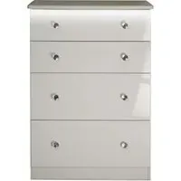 Lumiere 4 Drawer Deep Chest - Cashmere Gloss