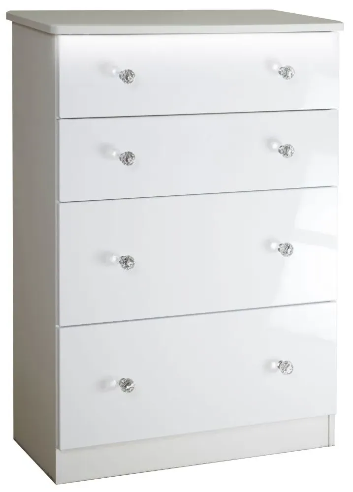 Lumiere 4 Drawer Deep Chest - White Gloss