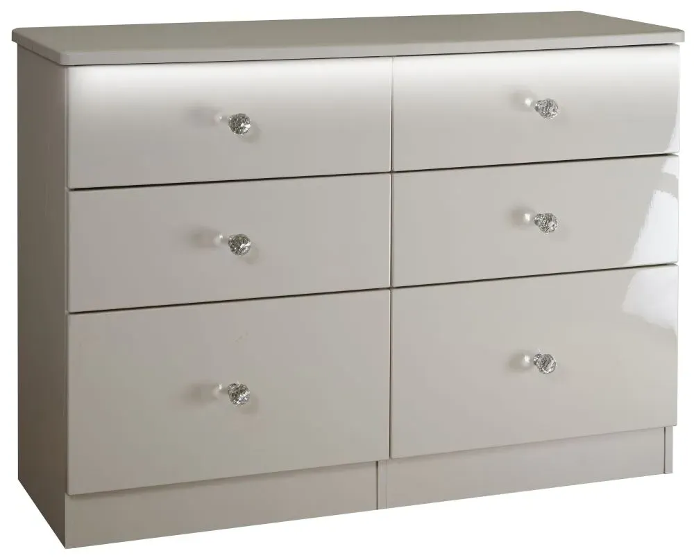 Lumiere 6 Drawer Midi Chest - Cashmere Gloss