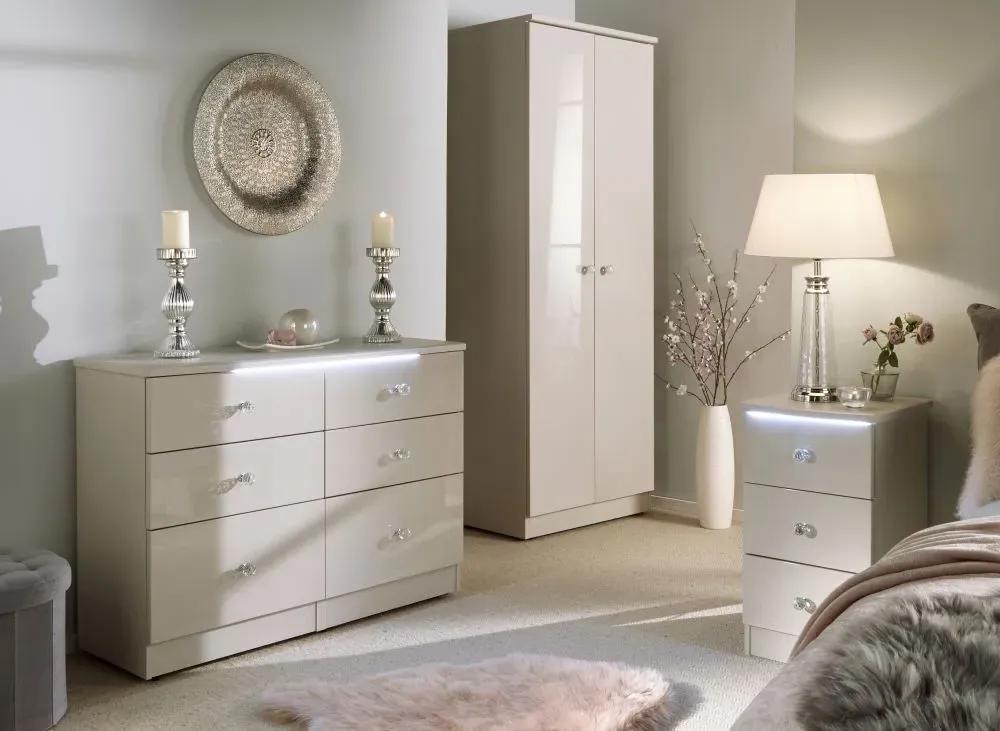 Lumiere 6 Drawer Midi Chest - Cashmere Gloss