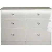 Lumiere 6 Drawer Midi Chest - Cashmere Gloss