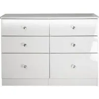 Lumiere 6 Drawer Midi Chest - White Gloss