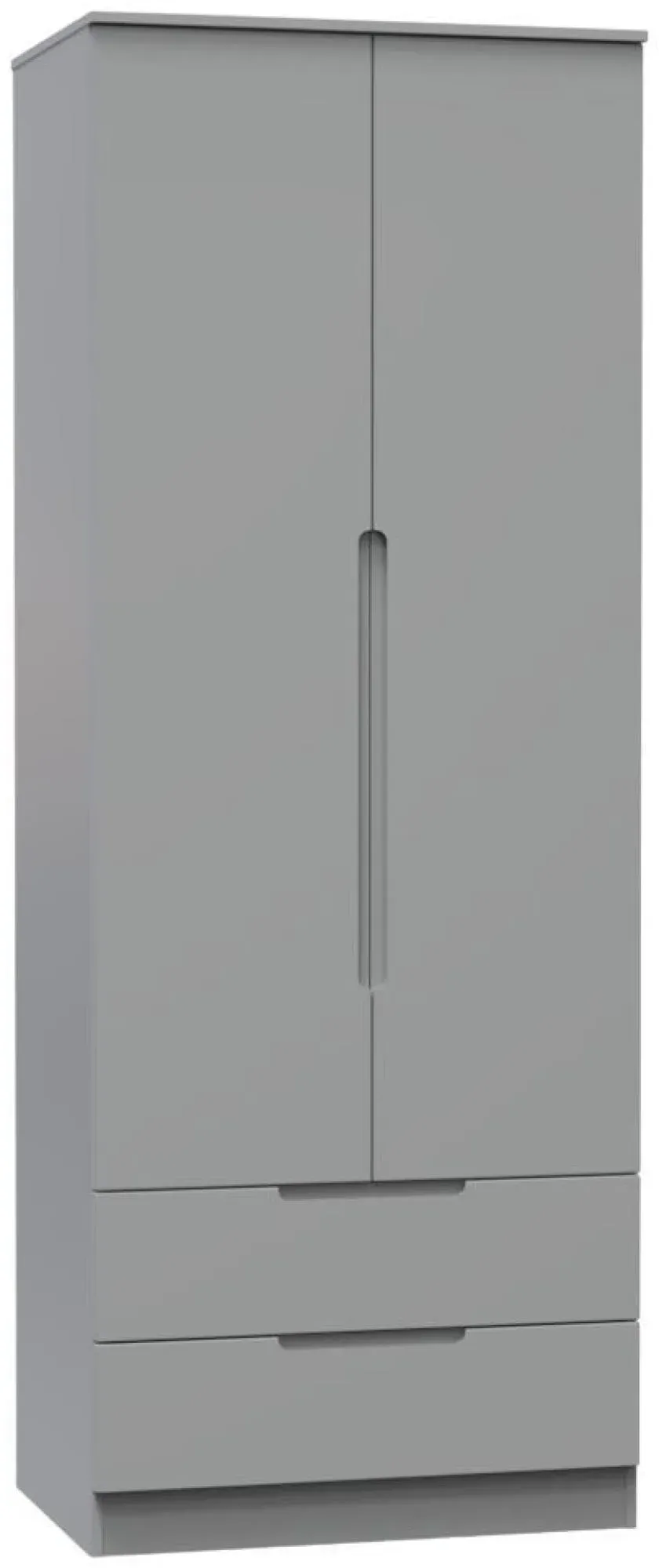 Milan 2 Door 2 Drawer Double Wardrobe - Grey