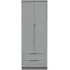 Milan 2 Door 2 Drawer Double Wardrobe - Grey