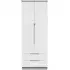 Milan 2 Door 2 Drawer Double Wardrobe - White Gloss