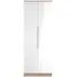 Milan 2 Door Tall Wardrobe - White Gloss, Oak Effect