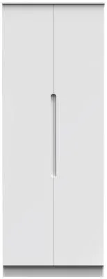 Milan 2 Door Tall Wardrobe - White Gloss
