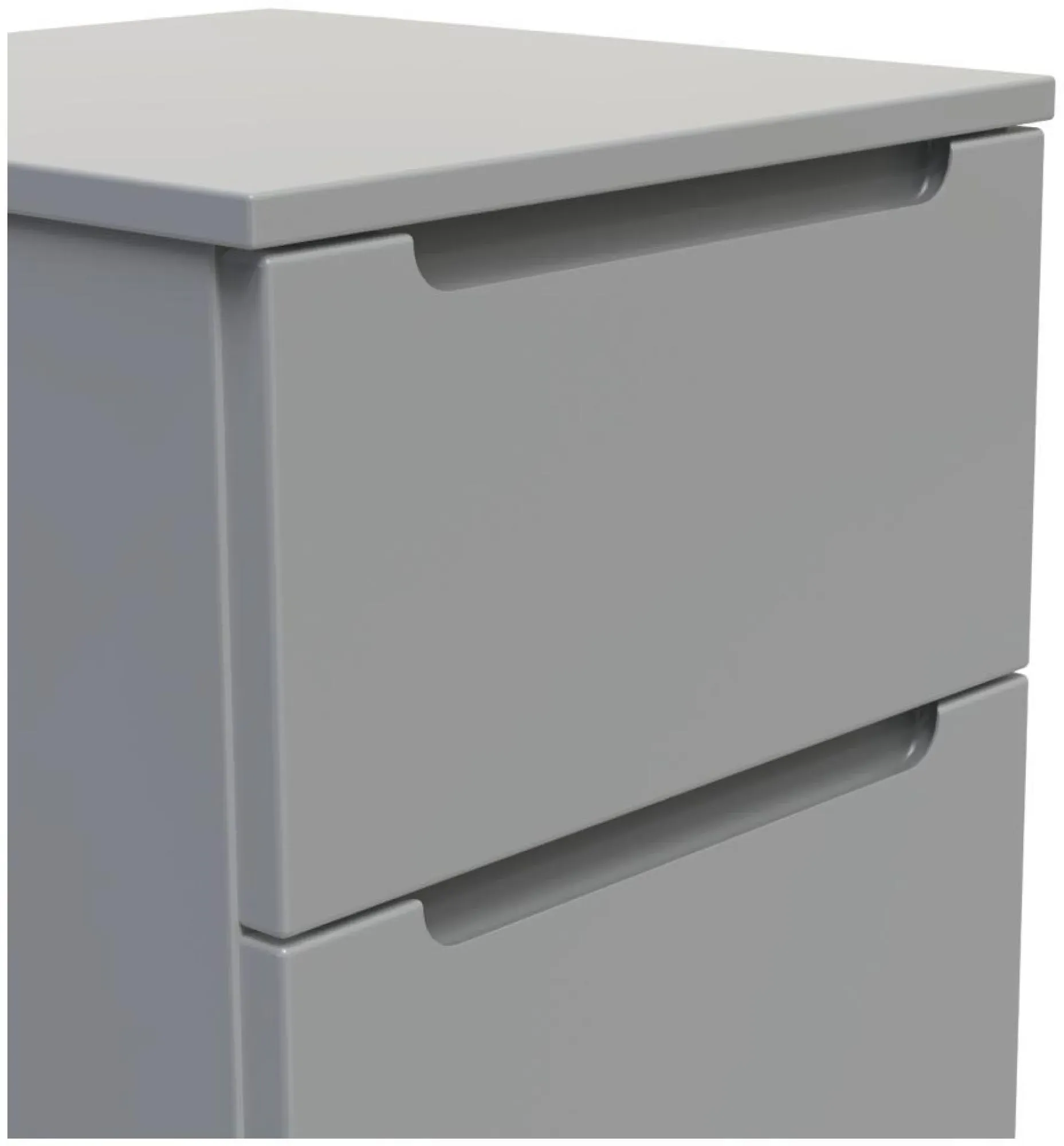 Milan 2 Drawer Bedside Cabinet - Dusk Grey