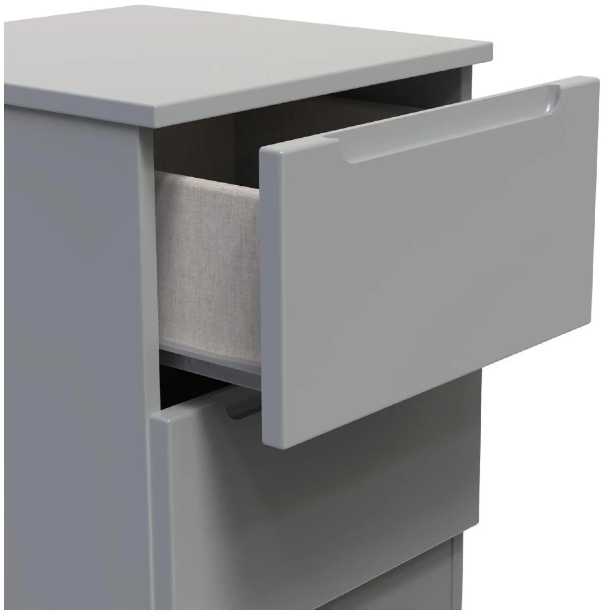 Milan 2 Drawer Bedside Cabinet - Dusk Grey
