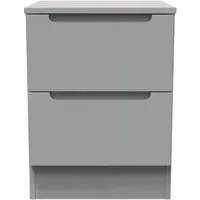 Milan 2 Drawer Bedside Cabinet - Dusk Grey