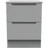 Milan 2 Drawer Bedside Cabinet - Dusk Grey
