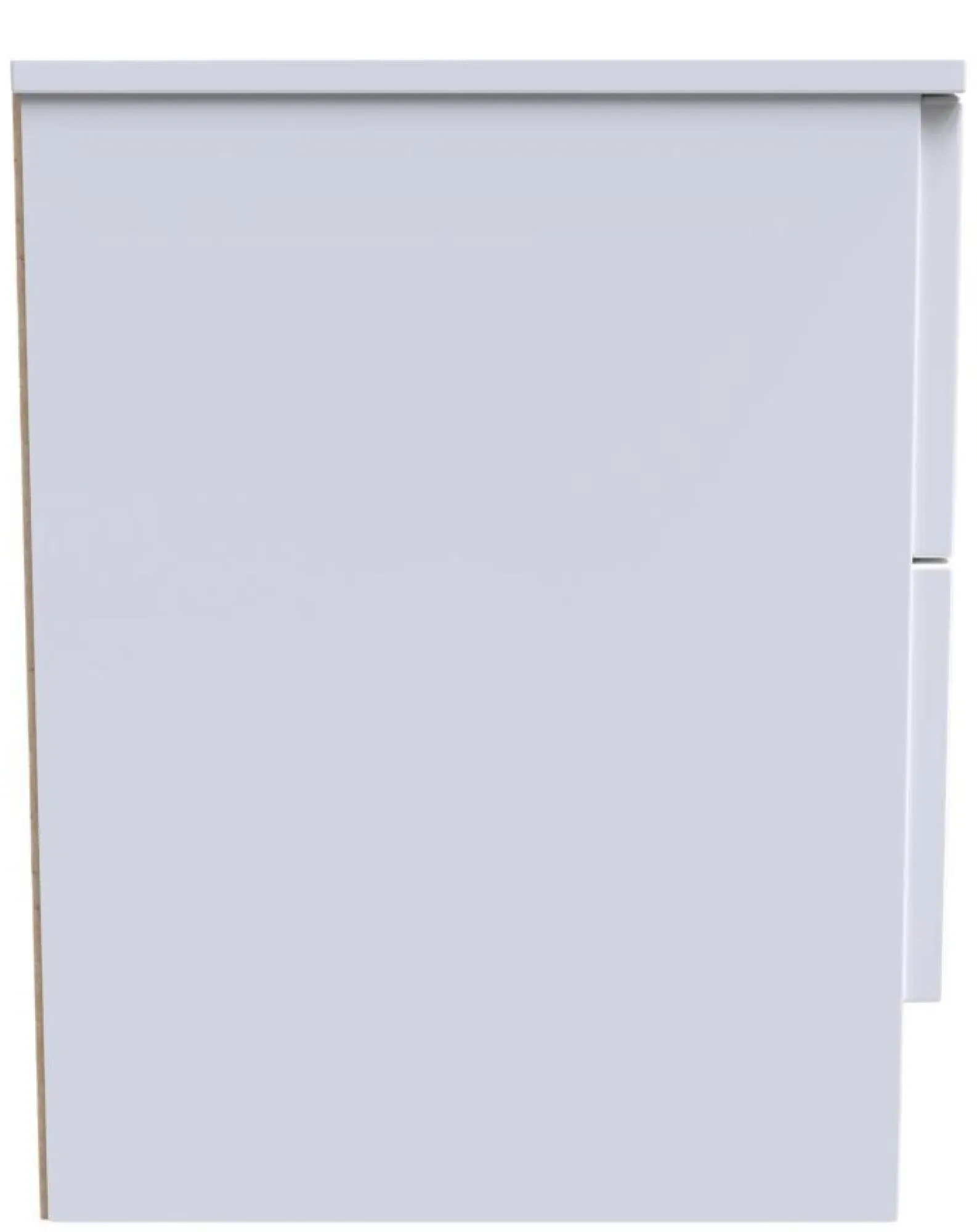 Milan 2 Drawer Bedside Cabinet - White Gloss