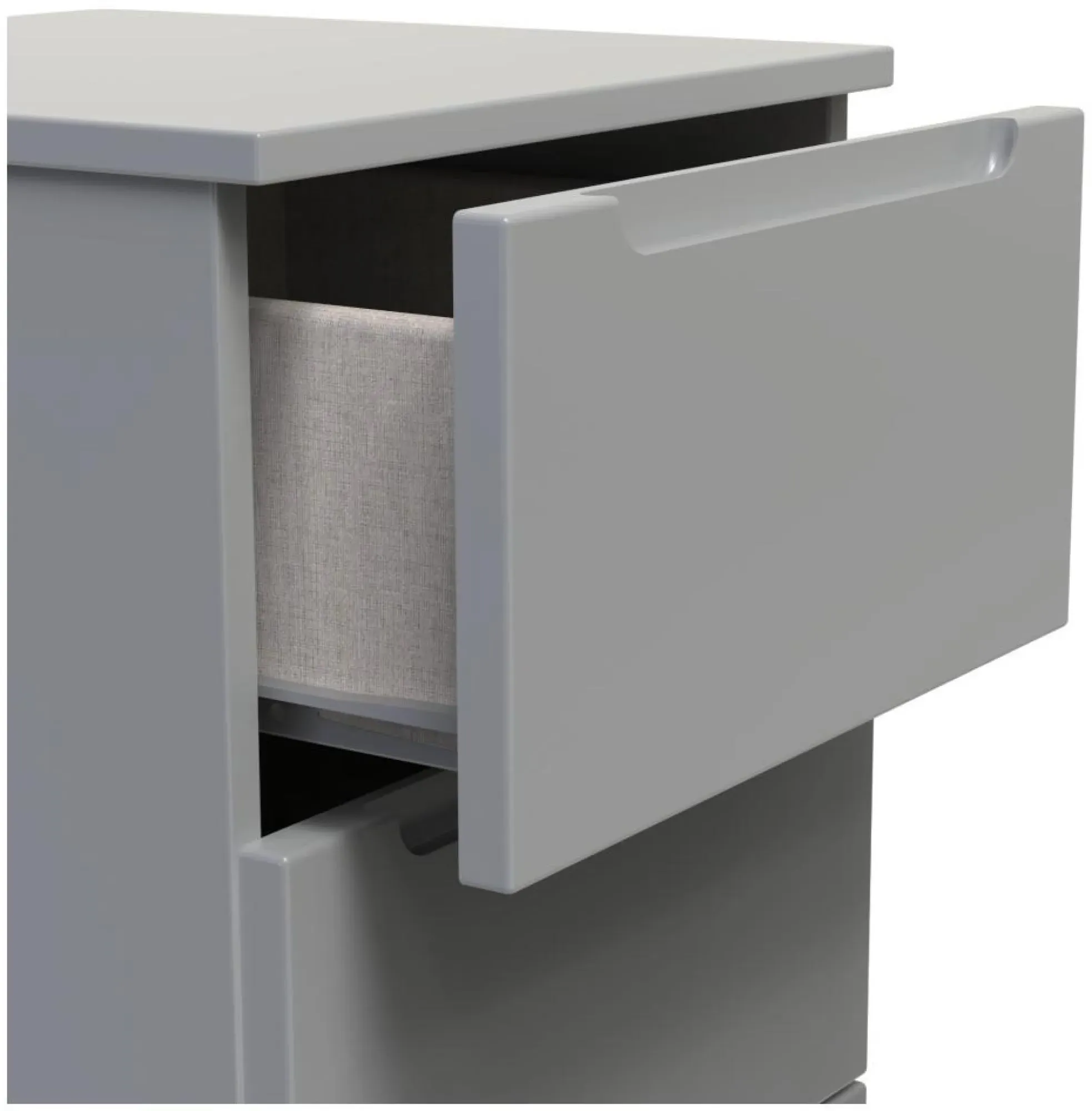 Milan 3 Drawer Bedside Cabinet - Dusk Grey