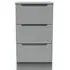 Milan 3 Drawer Bedside Cabinet - Dusk Grey