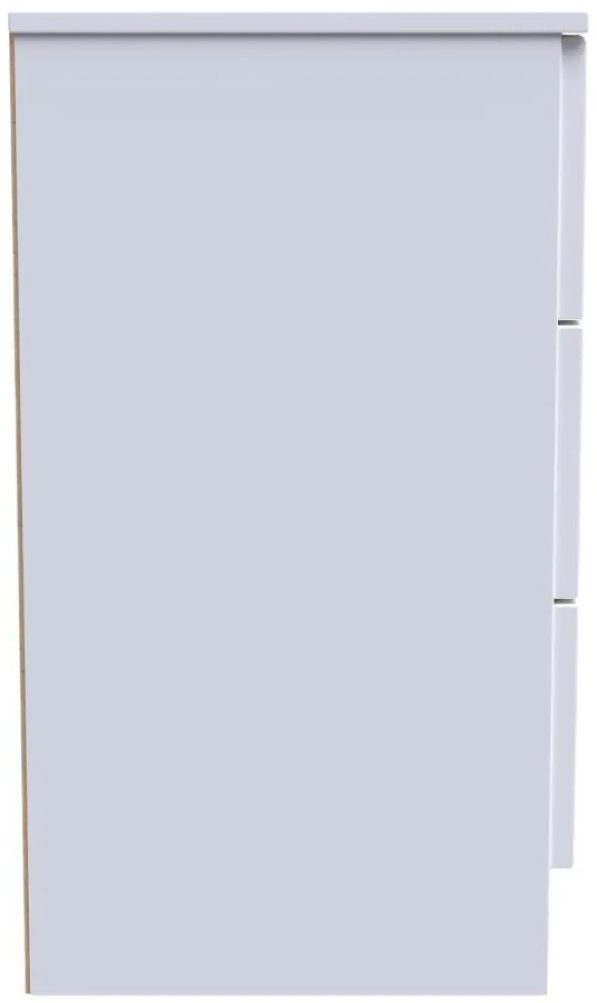 Milan 3 Drawer Bedside Cabinet - White Gloss