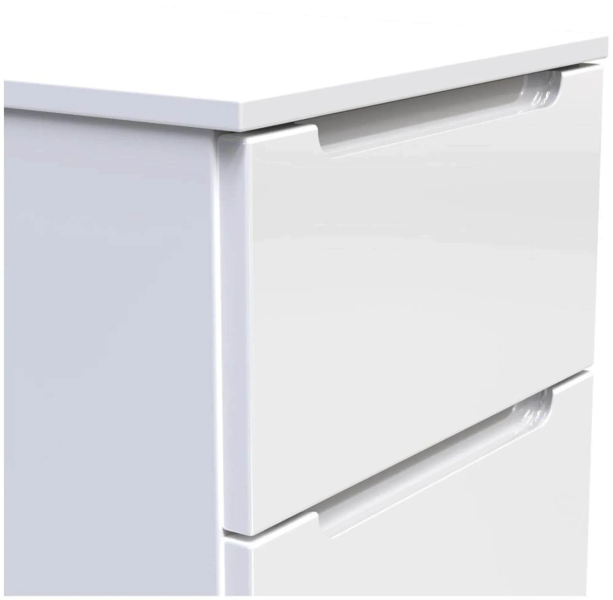 Milan 3 Drawer Bedside Cabinet - White Gloss