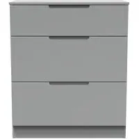 Milan 3 Drawer Deep Chest - Grey