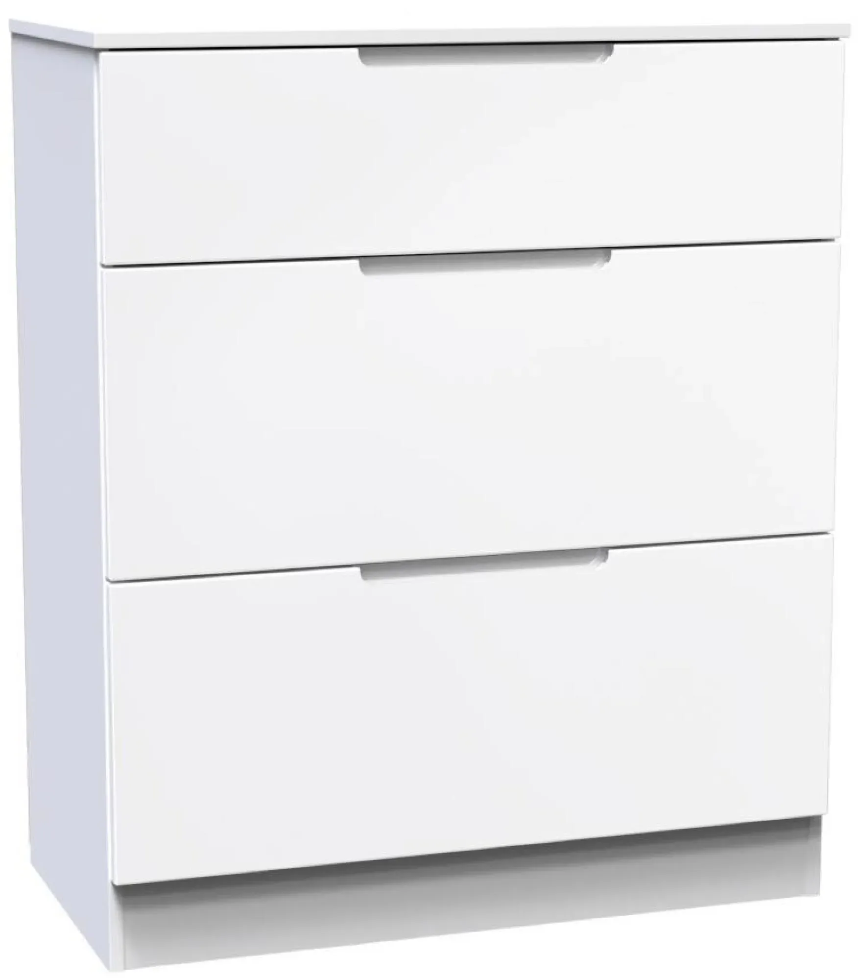 Milan 3 Drawer Deep Chest - White Gloss