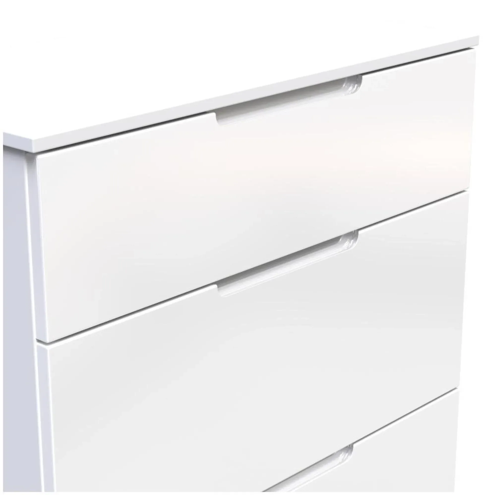 Milan 3 Drawer Deep Chest - White Gloss