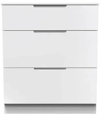 Milan 3 Drawer Deep Chest - White Gloss