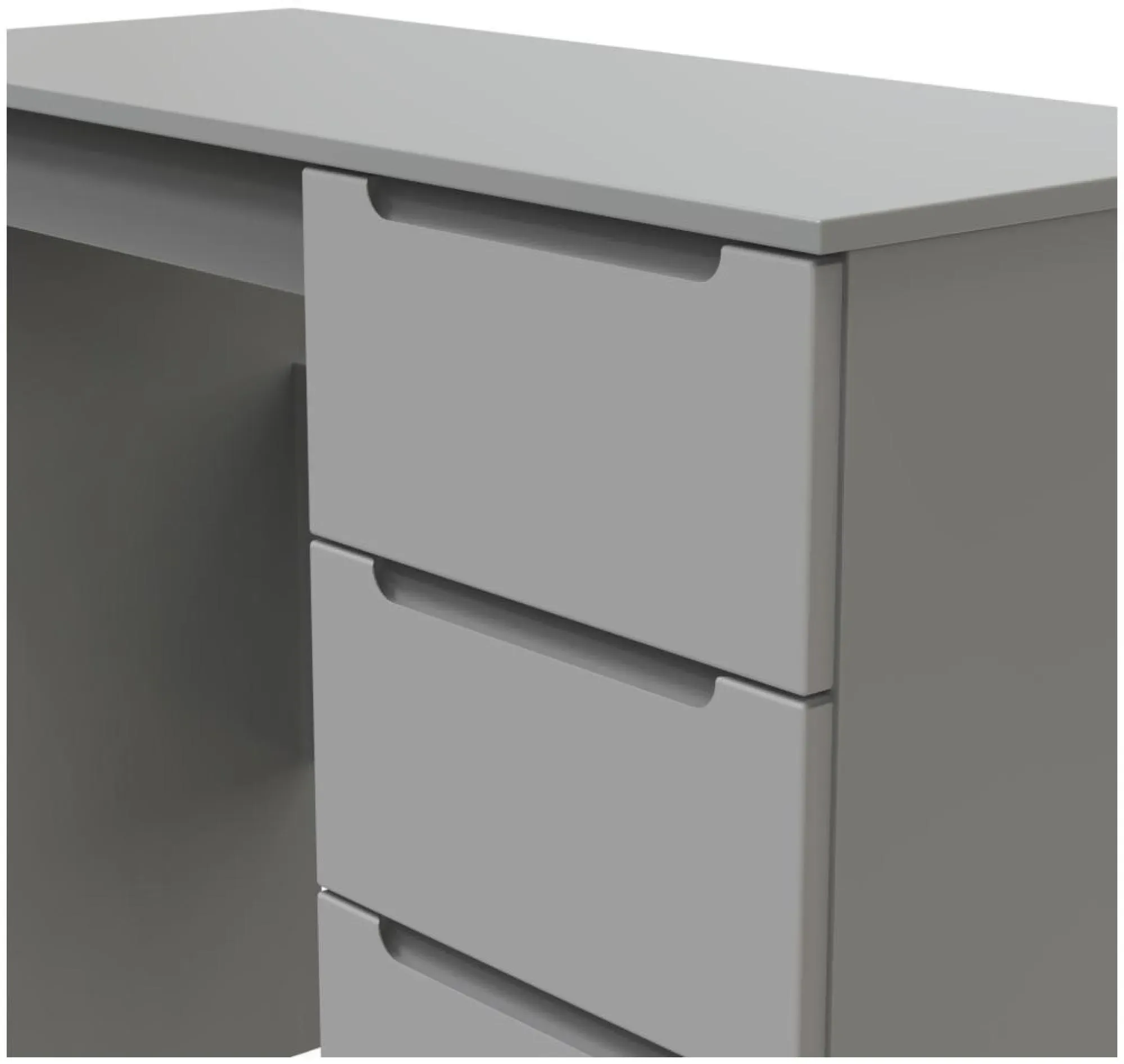 Milan 3 Drawer Single Dressing Table - Dusk Grey